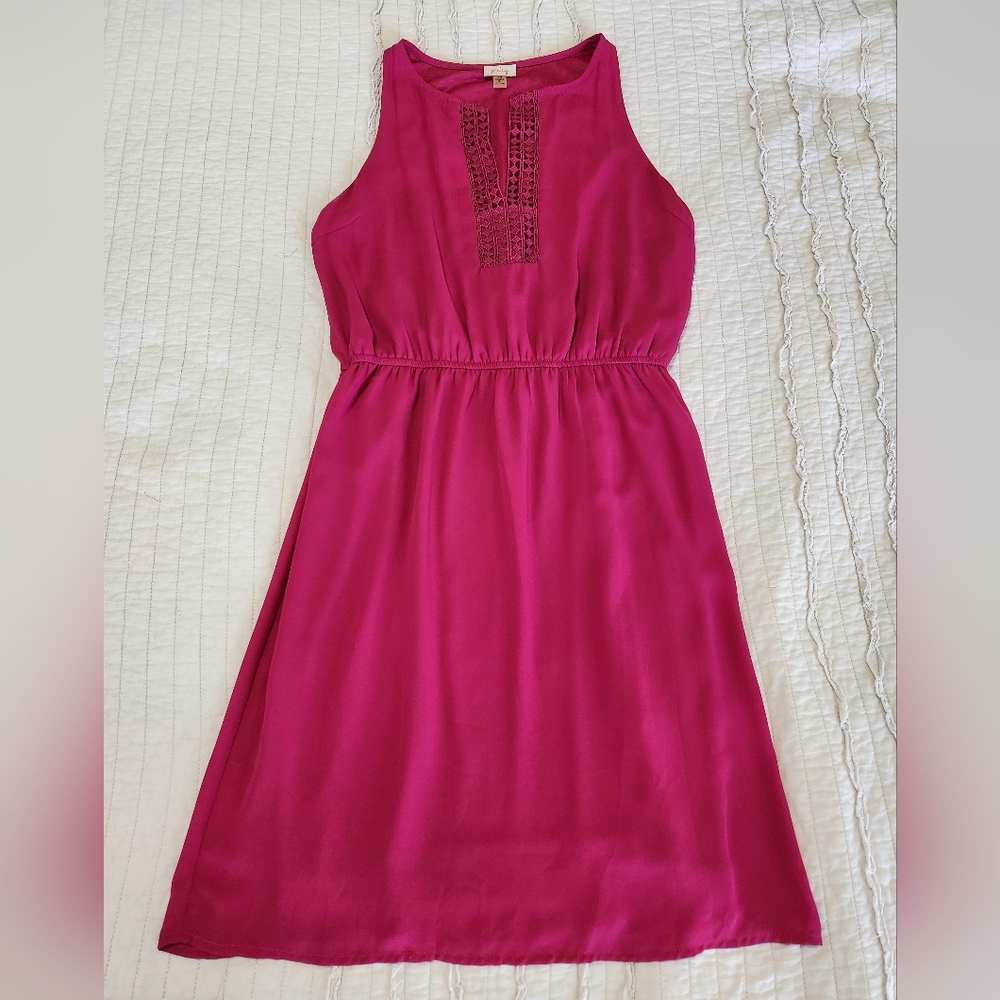 Pixley Women's Modified A-Line Dress with Elastic Waist, Pink, Size M